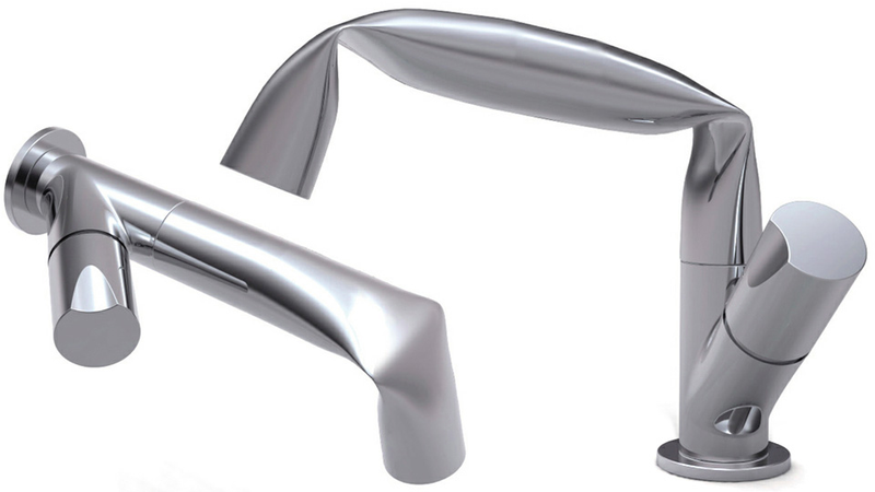 Illustration for article titled How Can These Gorgeous Crumpled Faucets Possibly Work?